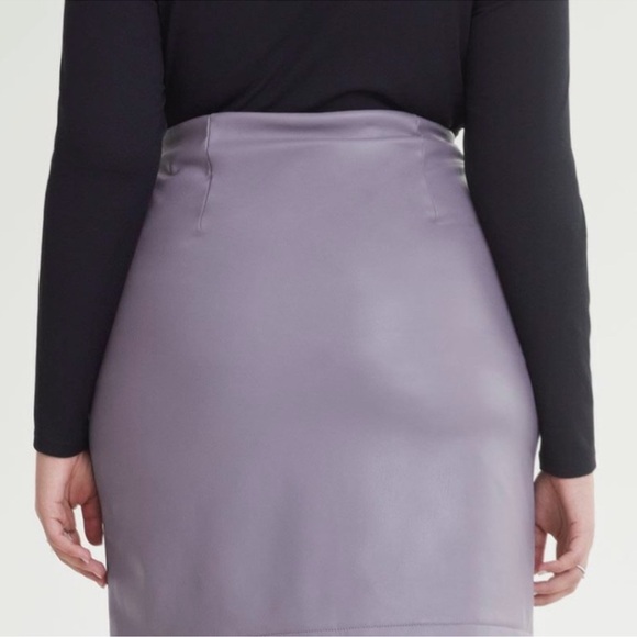 Addition Elle Lilac Faux Leather Mini Skirt Size 24 NWT Brand New - Picture 2 of 6